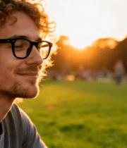 户外男子微笑肖像素材7323#横屏 