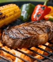 户外烧烤牛排与蔬菜素材2869#横屏 