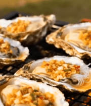 户外烧烤蒜蓉生蚝特写8709#横屏 