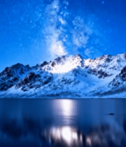 雪山湖泊夜空星空景色12538#横屏 