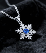 雪花造型蓝宝石项链特写9359#横屏 