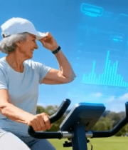 户外老人骑动感单车健身8017#横屏 