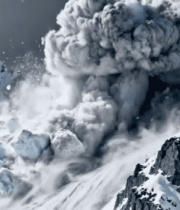 雪山冰川雪崩场景12548#横屏 