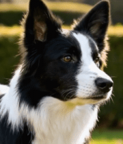 户外草地边的边境牧羊犬9475#横屏 