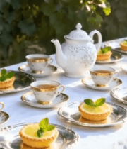 户外摆放的茶点茶具11263#横屏 