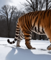 雪地中行走的老虎素材14896#横屏 