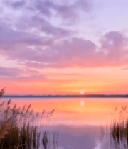 	 湖畔日落自然风光10294#横屏 