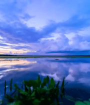 湖面晚霞天空倒影美景8850#横屏 