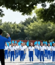 学校学生列队训练素材8271#横屏 