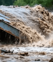 洪水冲击金属结构场景10431#横屏 
