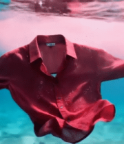 红色衬衫水下漂浮画面14205#横屏 