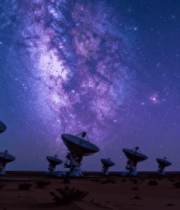 星空下的卫星天线阵列9961#横屏 