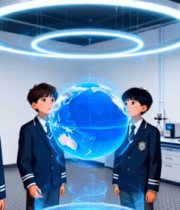 校园学生在科技实验室场景9392#横屏 