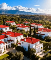 红顶别墅群鸟瞰全景10953#横屏 