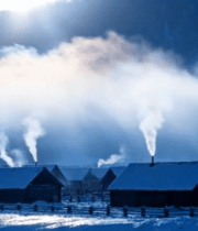 禾木冬季雪景村庄景象11937#横屏 