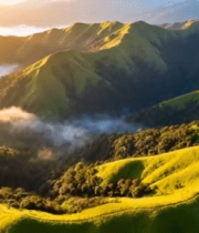 航拍绿色山峦自然风光8809#横屏 