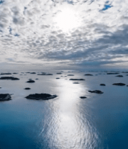 航拍海上群岛与天空景象6473#横屏 