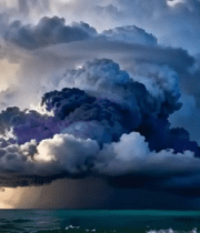 海上壮观积雨云景象7447#横屏 