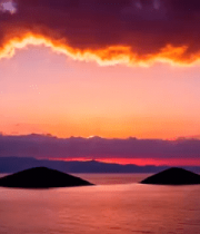 海上岛屿日落风光13384#横屏 