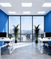 现代蓝色调办公室全景12887#横屏 