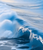 海浪拍打海岸景象12771#横屏 