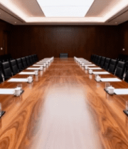 现代会议室长桌及座椅布置6609#横屏 