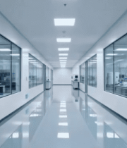 现代化实验室内部走廊场景8375#横屏 