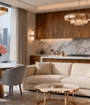 现代风格客厅搭配城市景观7771#横屏 