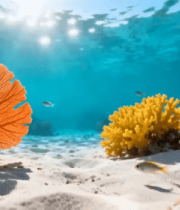 海底珊瑚与鱼群景象5608#横屏 