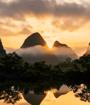 桂林山水日落自然风光1488#横屏 