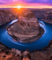 峡谷河流日落自然风光12047#横屏 