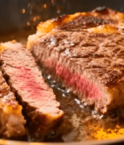 锅中煎制的鲜嫩牛排160#横屏 