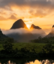 桂林山水日出自然风光13427#横屏 