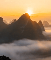 桂林山水日出全景(1)3892#横屏 