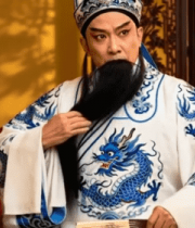 戏曲演员古装扮相持扇表演6452#横屏 