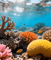 海底珊瑚礁与鱼群景观(2)13939#横屏 