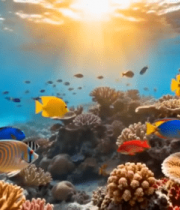 	 海底珊瑚礁与多彩鱼群景观2225#横屏 