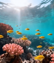 海底珊瑚礁与鱼群景象(2)5773#横屏 