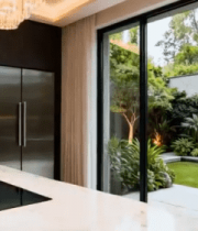 现代风格室内厨房与庭院景观6629#横屏 