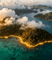 海岛海洋空中俯瞰全景13971#横屏 