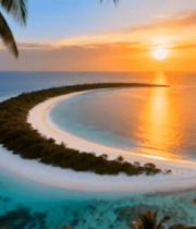 海岛夕阳海景风光3023#横屏 