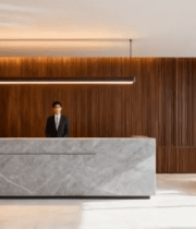 现代风格办公大厅前台场景4597#横屏 