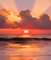 海边日落时分海景4167#横屏 
