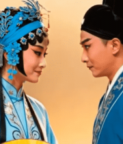 戏曲演员舞台对戏画面11823#横屏 