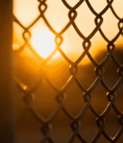 夕阳下铁丝网特写画面8051#横屏 