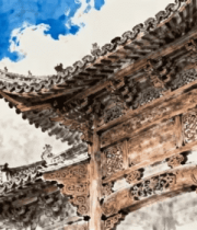 古风古建筑屋檐特写素材7594#横屏 