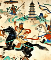 古风壁画人物骑马场景2640#横屏 