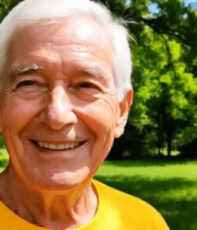 公园中微笑的老人特写12636#横屏 