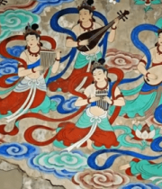 古代乐伎壁画特写7688#横屏 