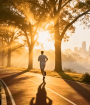 公园中人物晨跑场景13016#横屏 